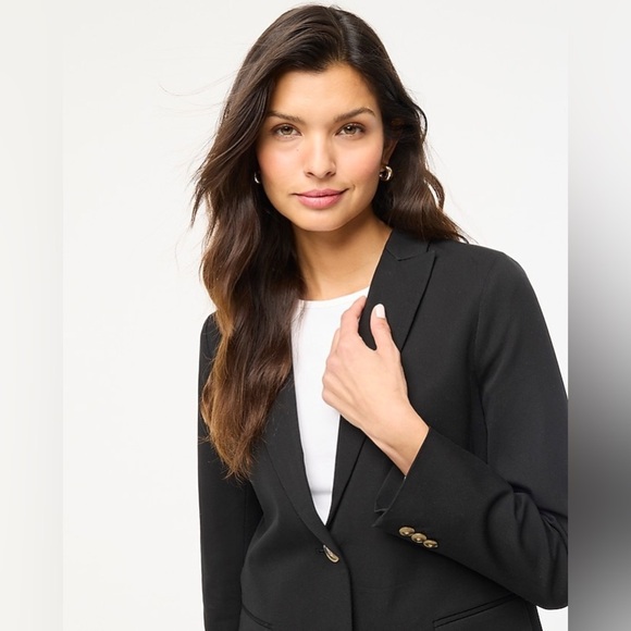 J. Crew Factory Cotton-blend two-button blazer in Black - Picture 7 of 12